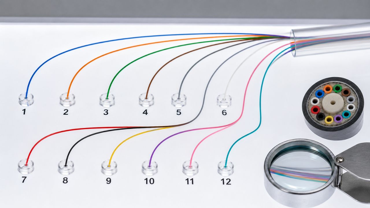 Cables de fibra óptica de colores